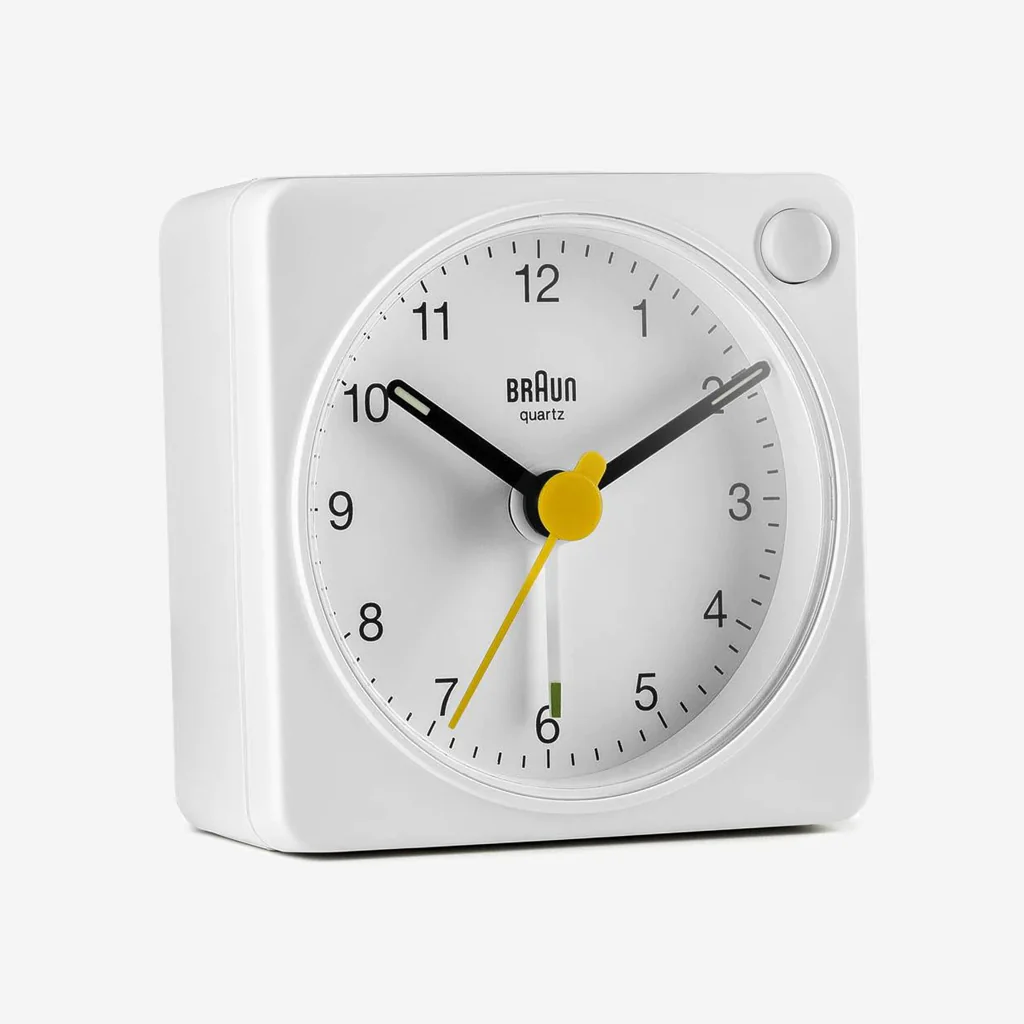 Braun BC02XW Classic Travel Analogue Alarm Clock White - Image 5