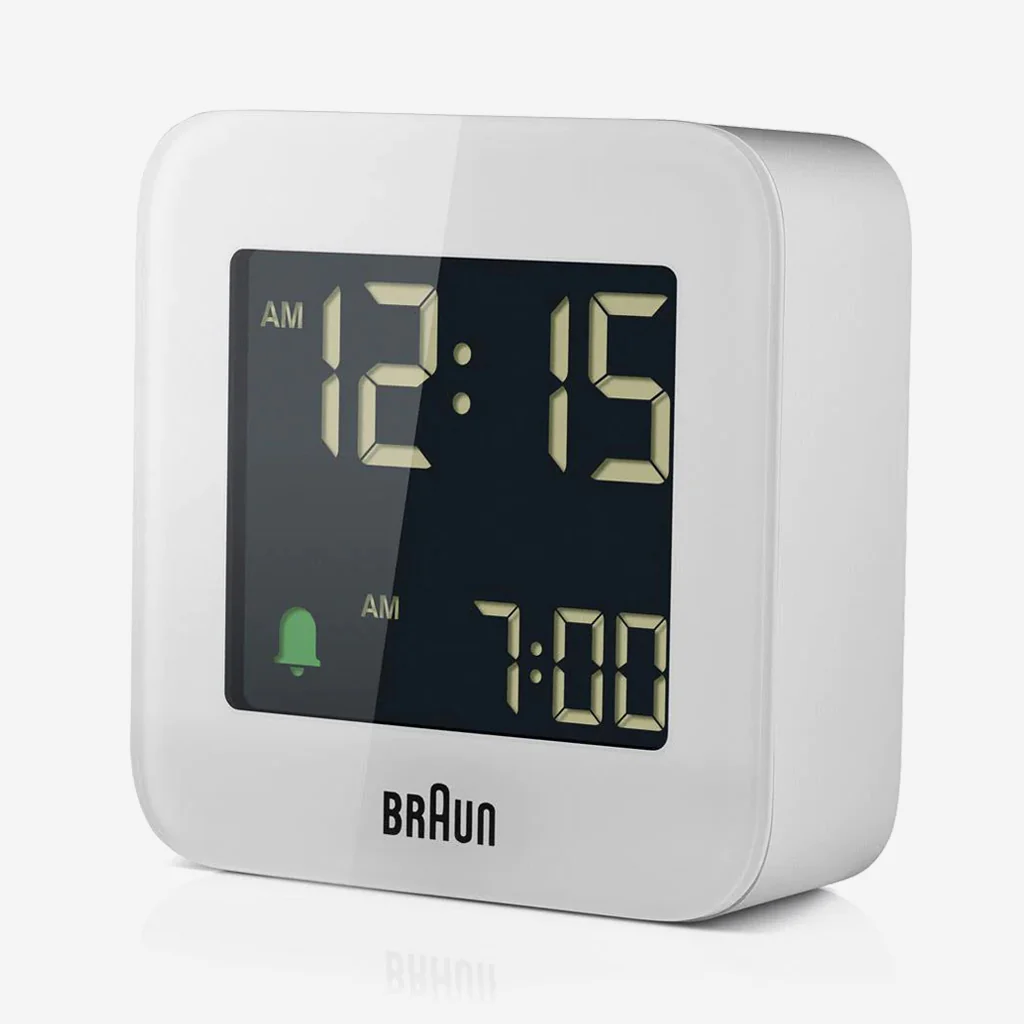 Braun BC08W Digital Travel Alarm Clock White - Image 3
