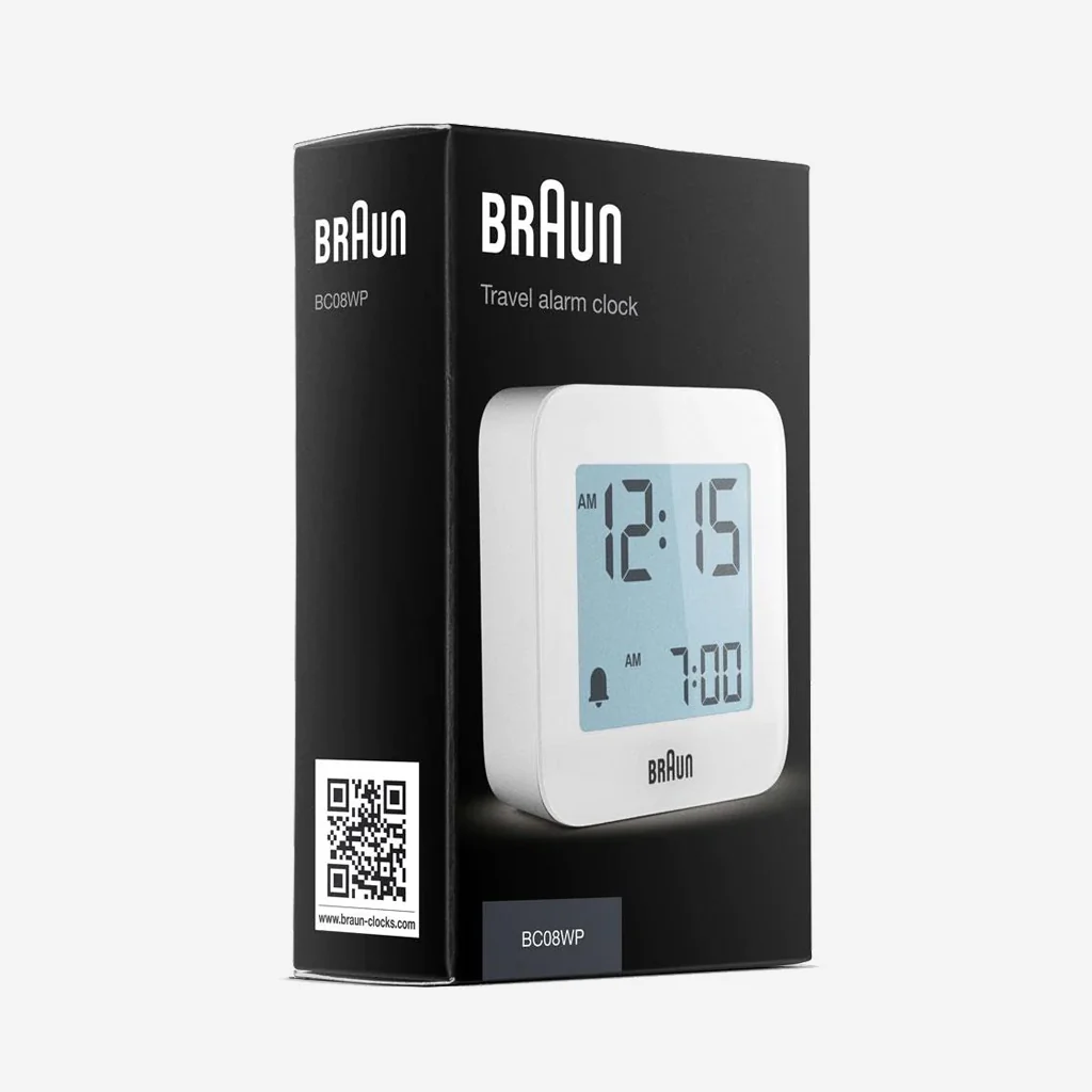 Braun BC08W Digital Travel Alarm Clock White - Image 8