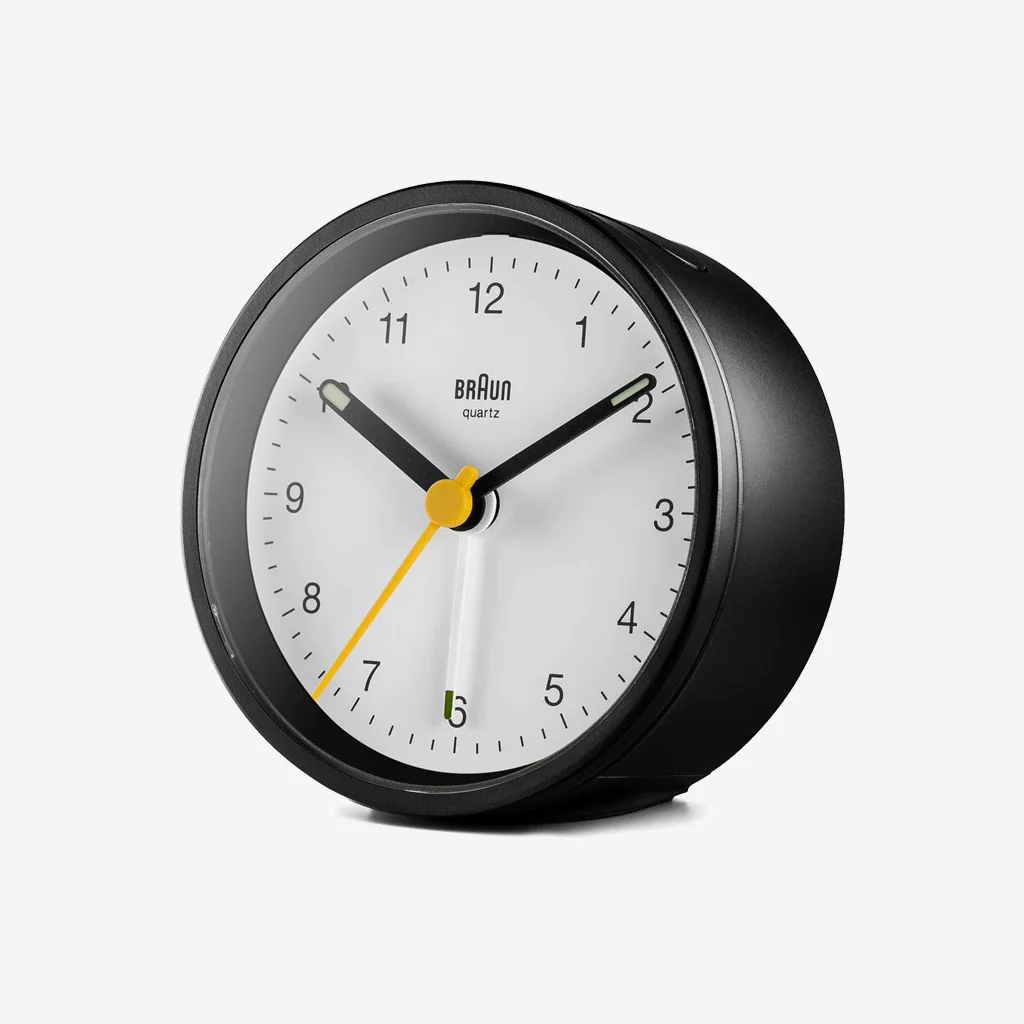 Braun BC12BW Classic Analogue Alarm Clock Black White - Image 3