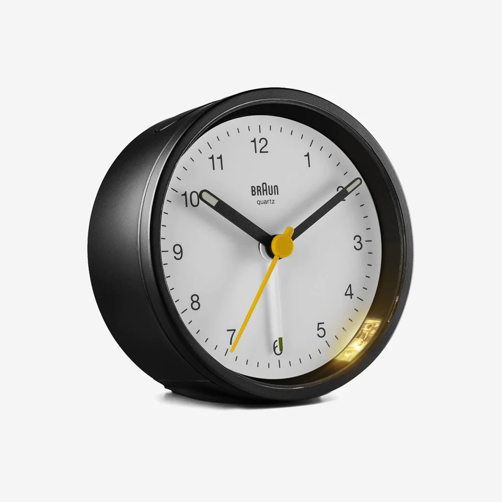 Braun BC12BW Classic Analogue Alarm Clock Black White - Image 5