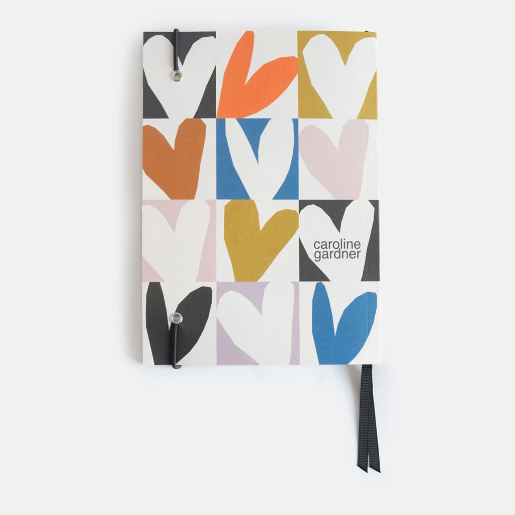 Caroline Gardner Multi Checkmate Hearts A5 Soft Cover Notebook - Image 4