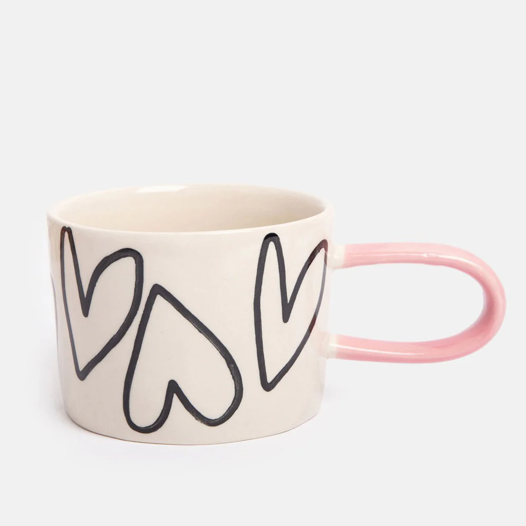 Caroline Gardner Outline Hearts Ceramic Mug - Image 3
