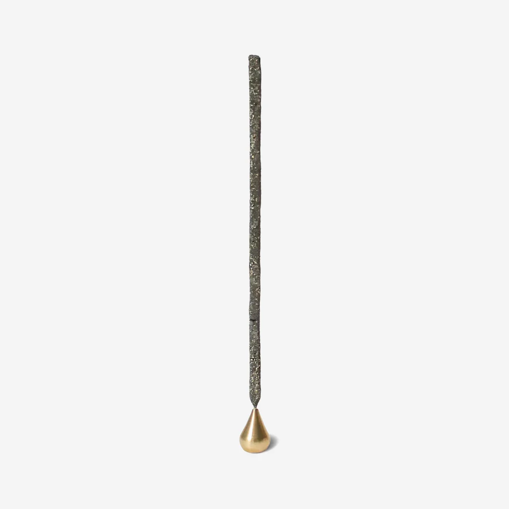 Cedar and Myrrh Brass Incense Holder Tall Waterdrop - Image 4
