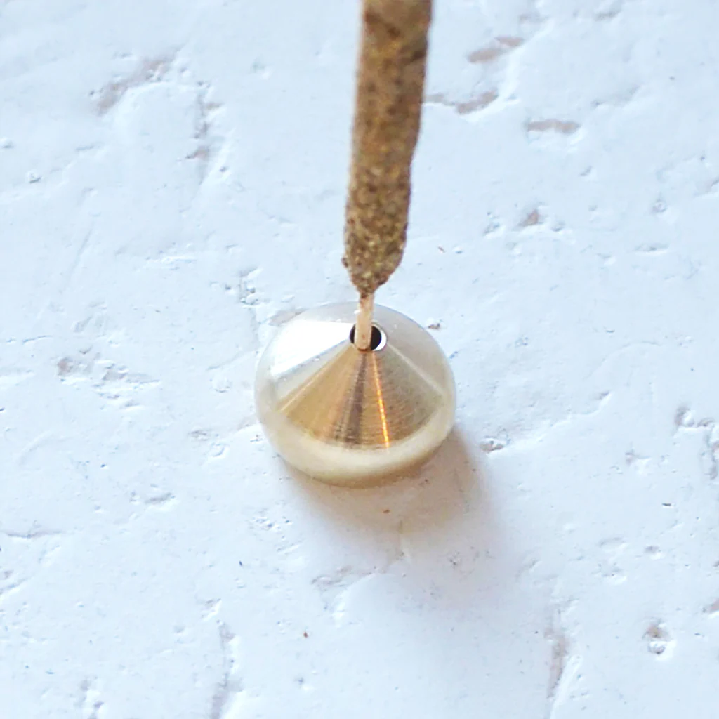 Cedar and Myrrh Brass Incense Holder Waterdrop - Image 3