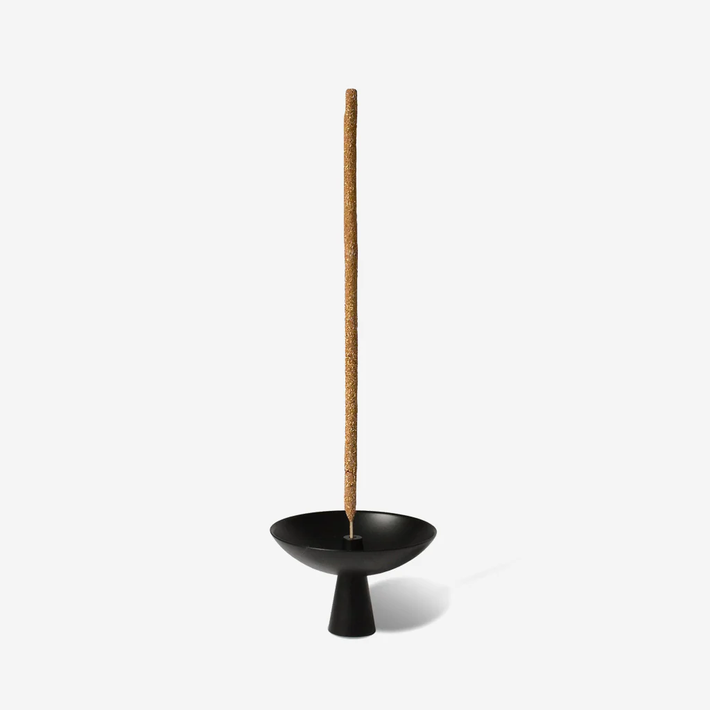 Cedar and Myrrh Incense Holder with Ash Catcher Black - Image 2