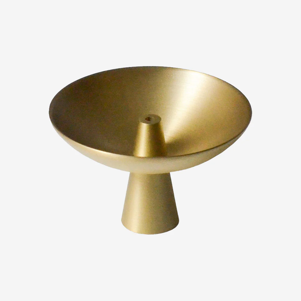Cedar and Myrrh Incense Holder with Ash Catcher Brass - Image 5