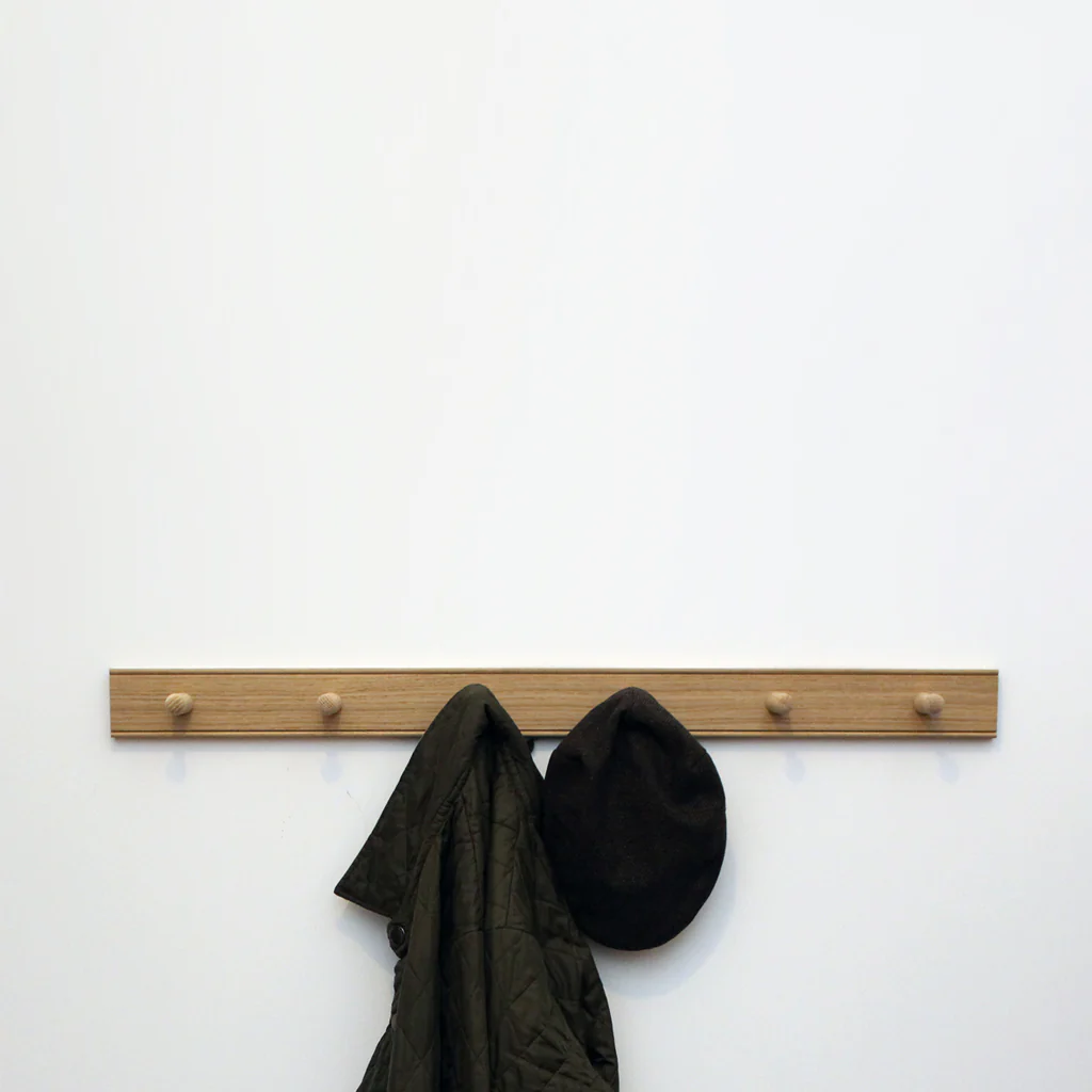 Creamore Mill Oak Peg Coat Rail 4 - Image 3