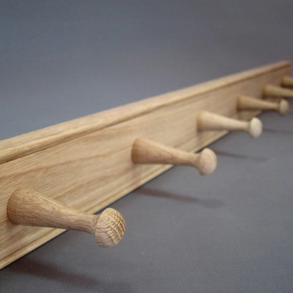 Creamore Mill Oak Peg Coat Rail 6 - Image 4