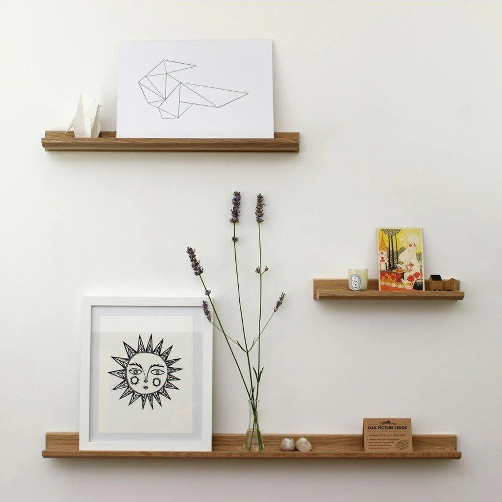 Creamore Mill Oak Picture Ledge Shelf Short - Image 2