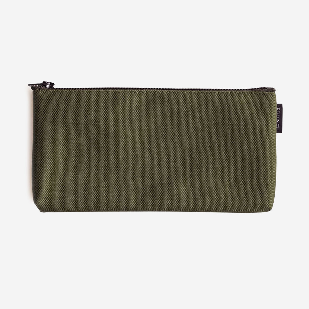 Delfonics Marek Canvas Flat Pencil Case Olive - Image 2