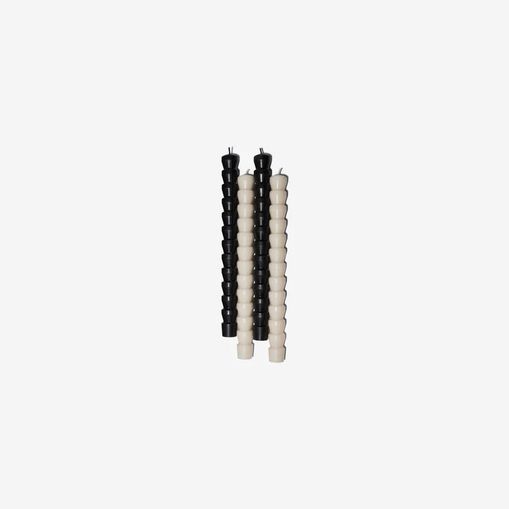 Design Works Taper Candle Set Black White