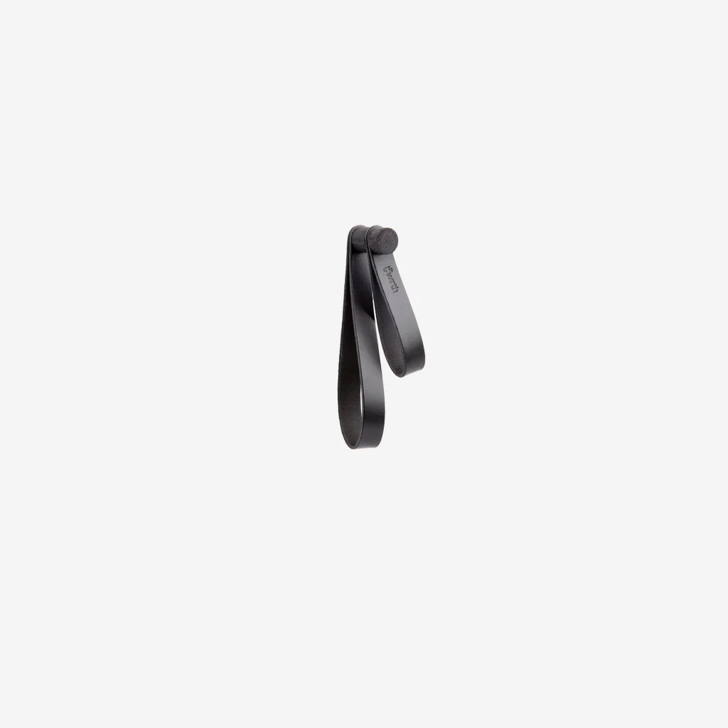 Ekta Living Double Leather Loop Hook Black