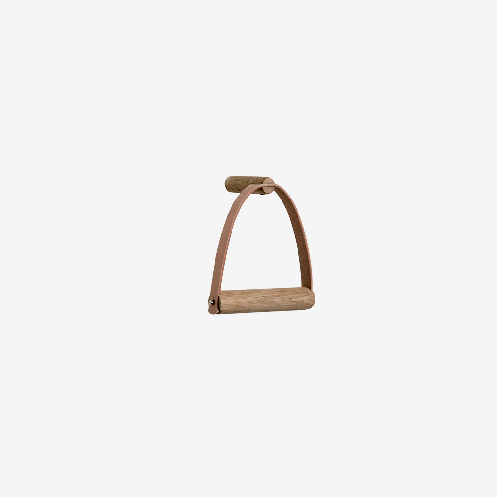 Ekta Living Toilet Roll Holder Leather Oiled Oak