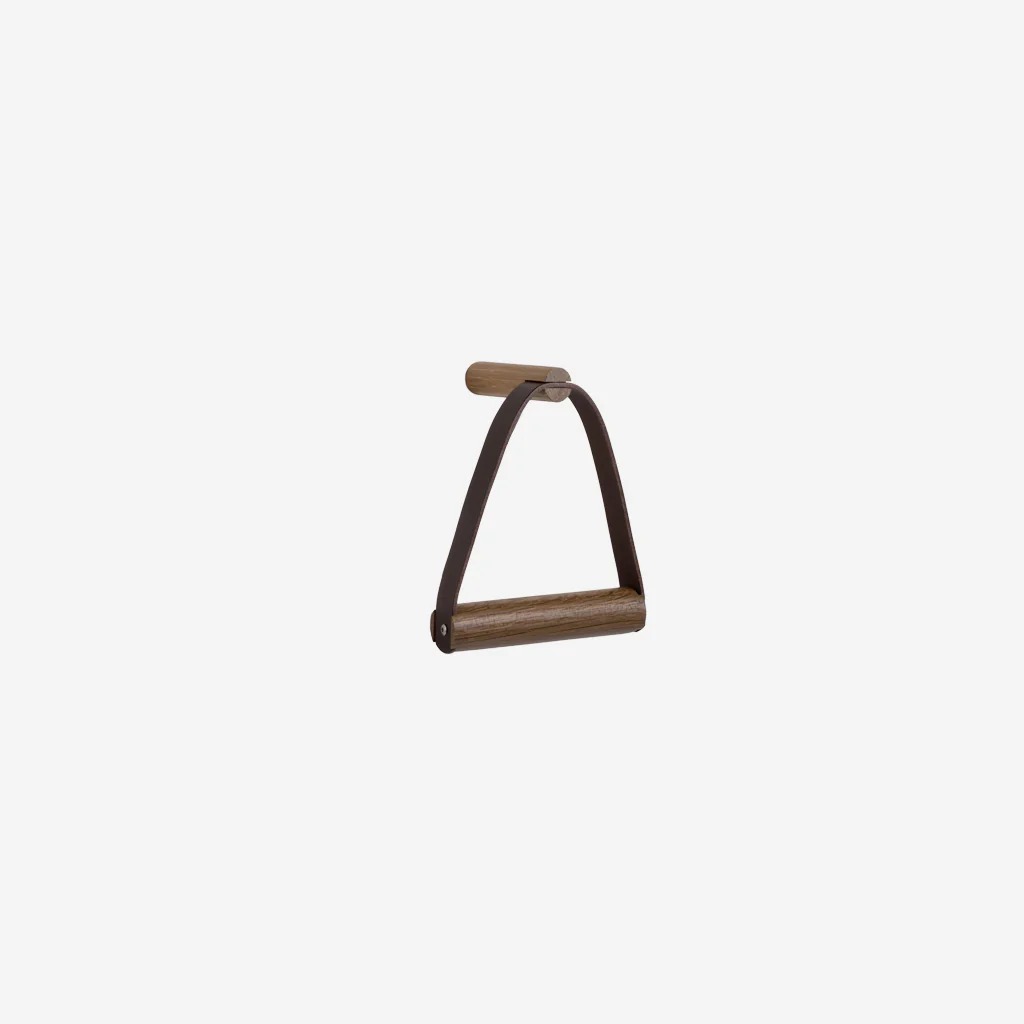 Ekta Living Toilet Roll Holder Leather Smoked Oak
