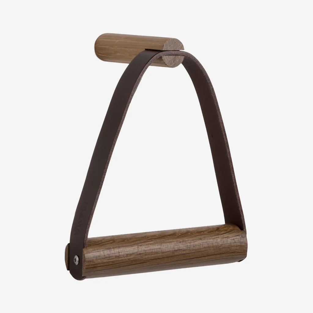 Ekta Living Toilet Roll Holder Leather Smoked Oak - Image 2
