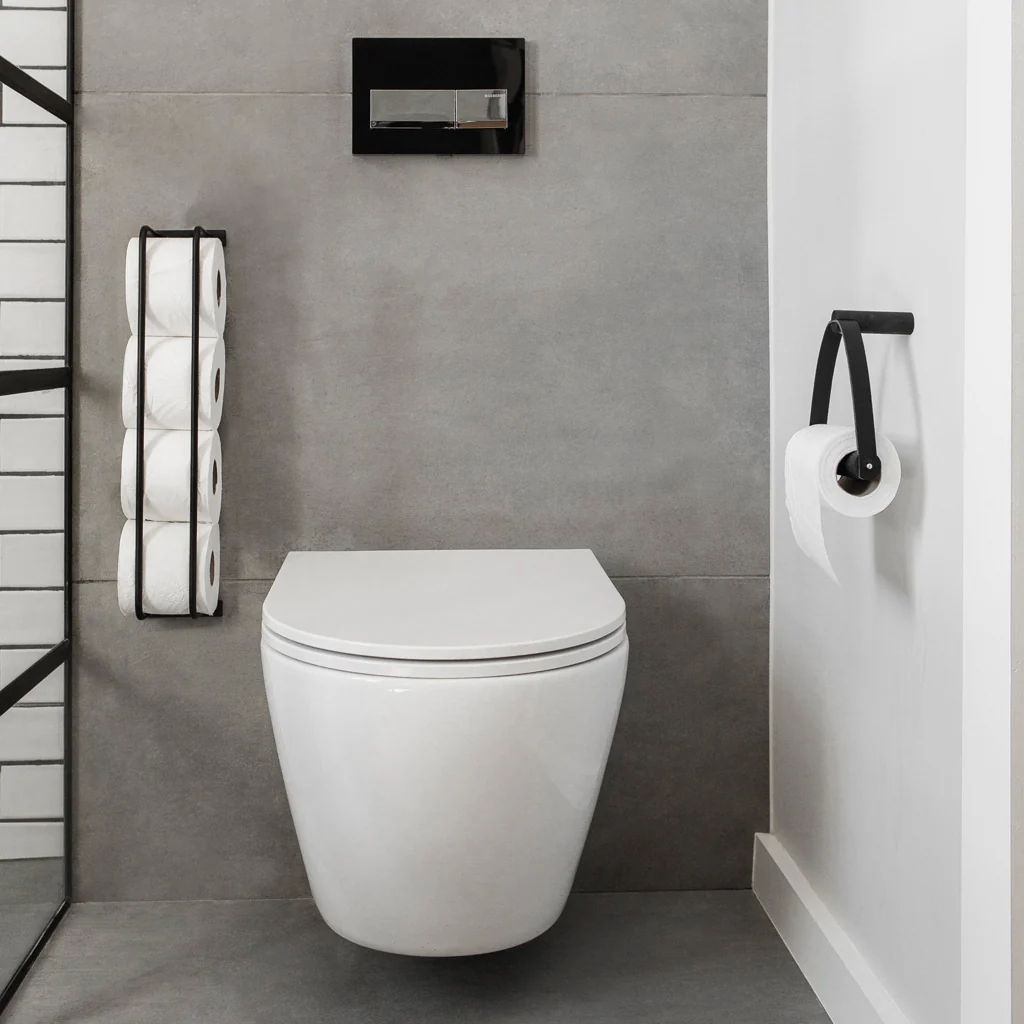 Ekta Living Toilet Roll Holder Metal Black - Image 5