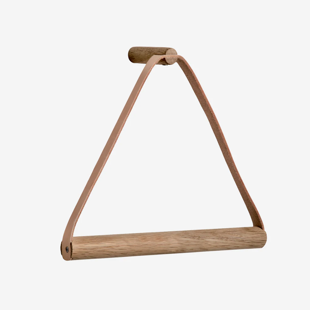 Ekta Living Towel Hanger Leather Oiled Oak - Image 2
