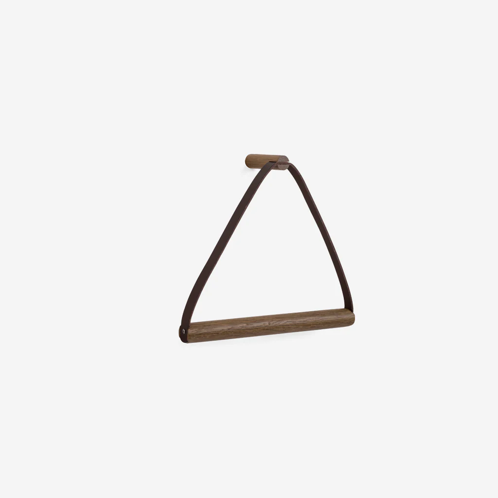 Ekta Living Towel Hanger Leather Smoked Oak