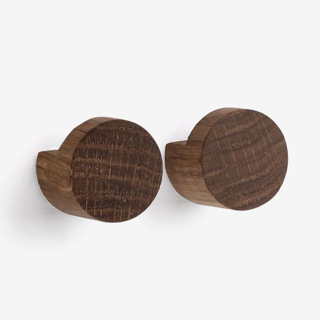 Ekta Living Wood Knot Hook Small Set Smoked Oak - Image 2
