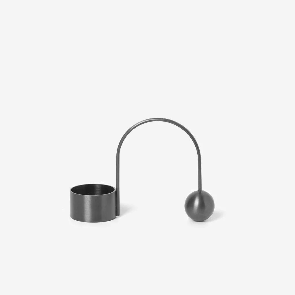 Ferm Living Balance Tealight Holder Black Brass - Image 4