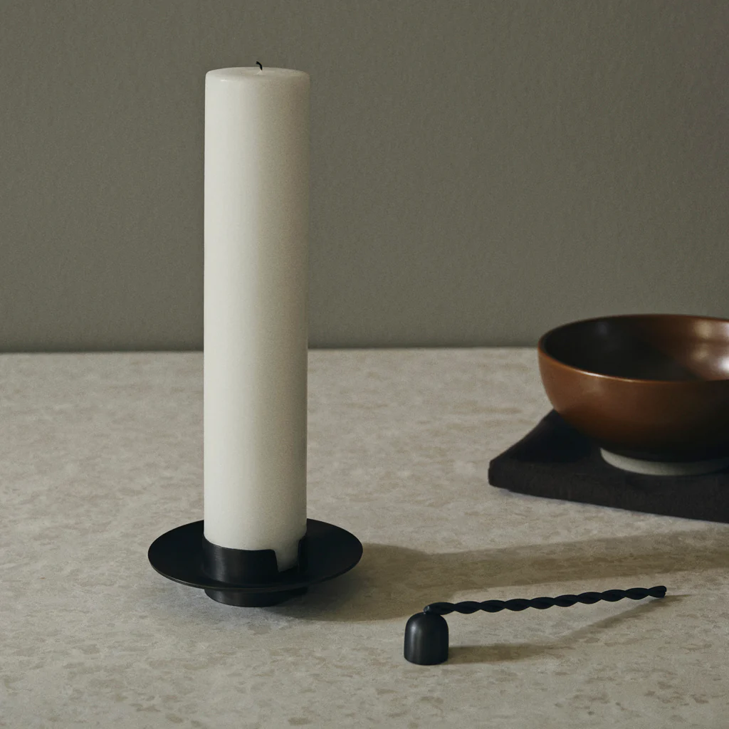 Ferm Living Block Candle Holder Black Brass - Image 2