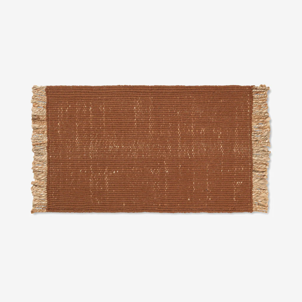 Ferm Living Block Mat Dark Brick/Natural - Image 3