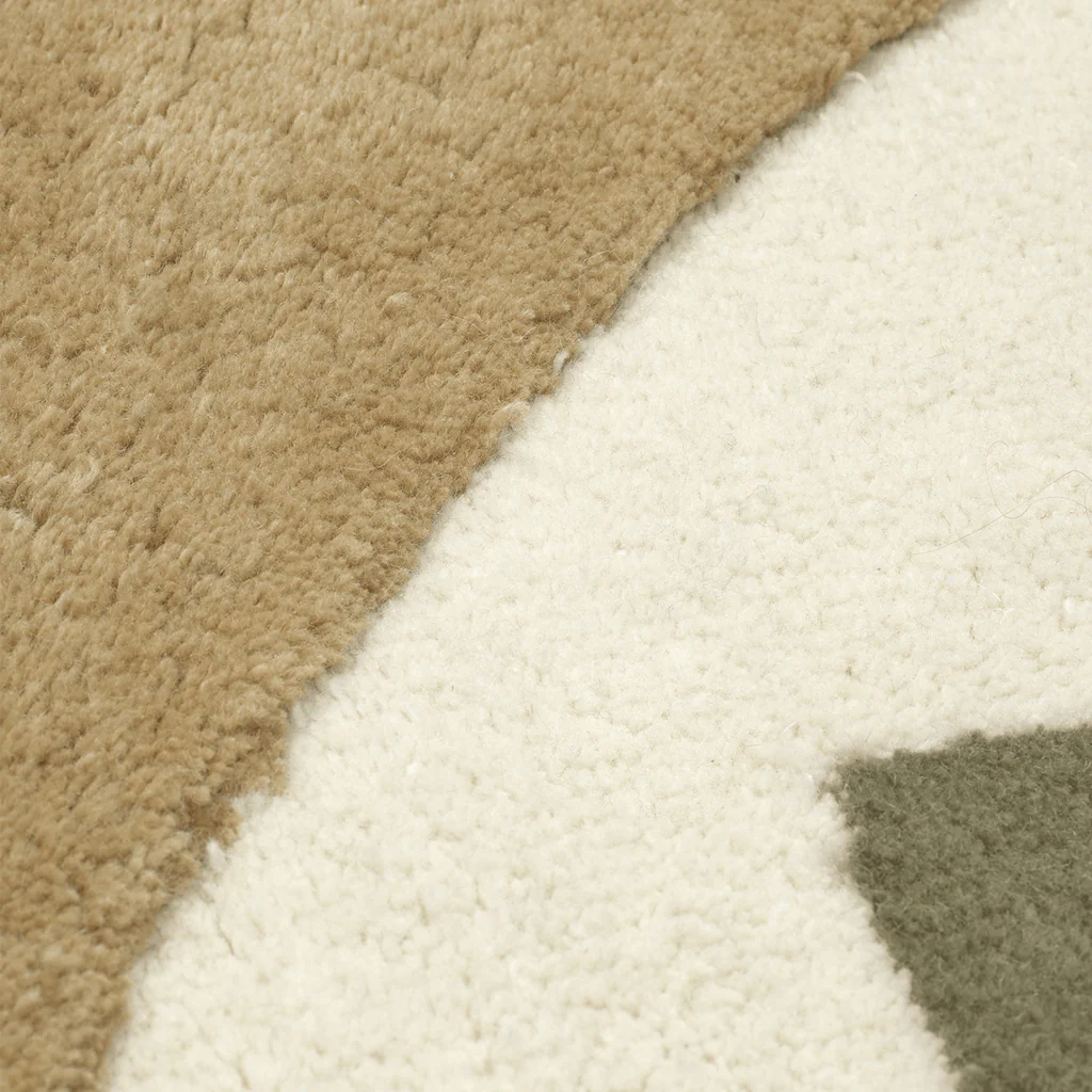 Ferm Living Bloco Tufted Rug Green Off White - Image 3