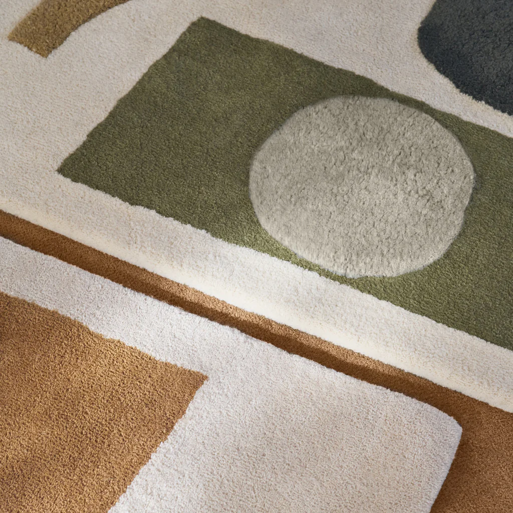 Ferm Living Bloco Tufted Rug Green Off White - Image 4