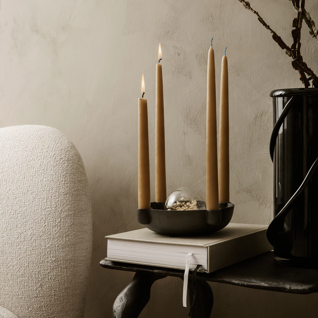 Ferm Living Bowl Candle Holder Large Ceramic Dark - Image 2