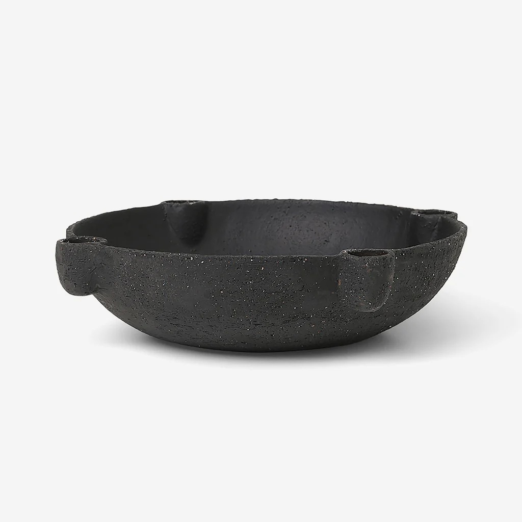 Ferm Living Bowl Candle Holder Large Ceramic Dark - Image 4