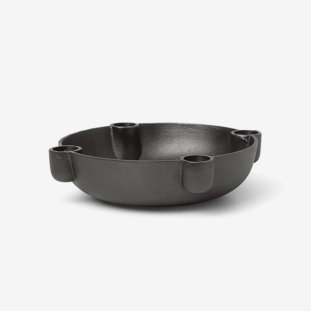 Ferm Living Bowl Candle Holder Medium Metal Black - Image 4
