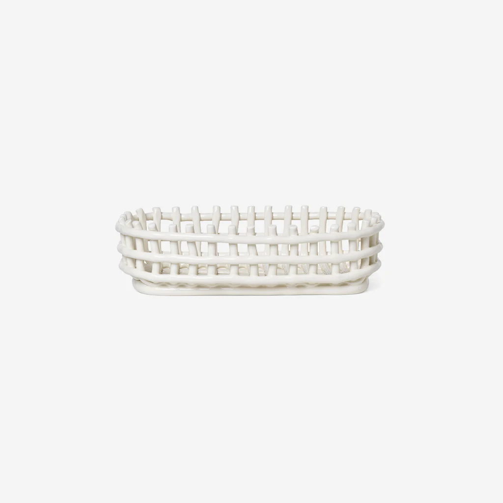 Ferm Living Ceramic Basket Oval Off White