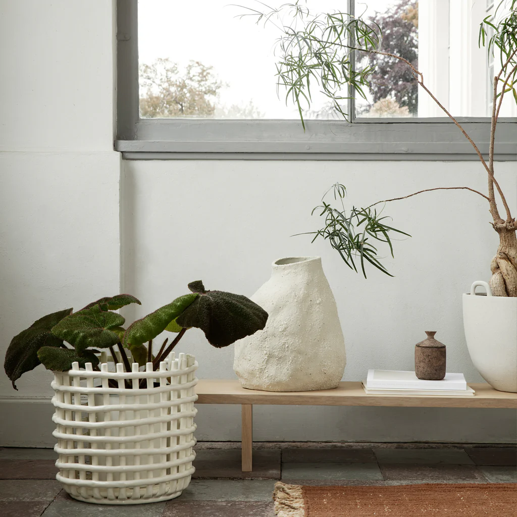 Ferm Living Ceramic Basket Pot XL Off White - Image 2