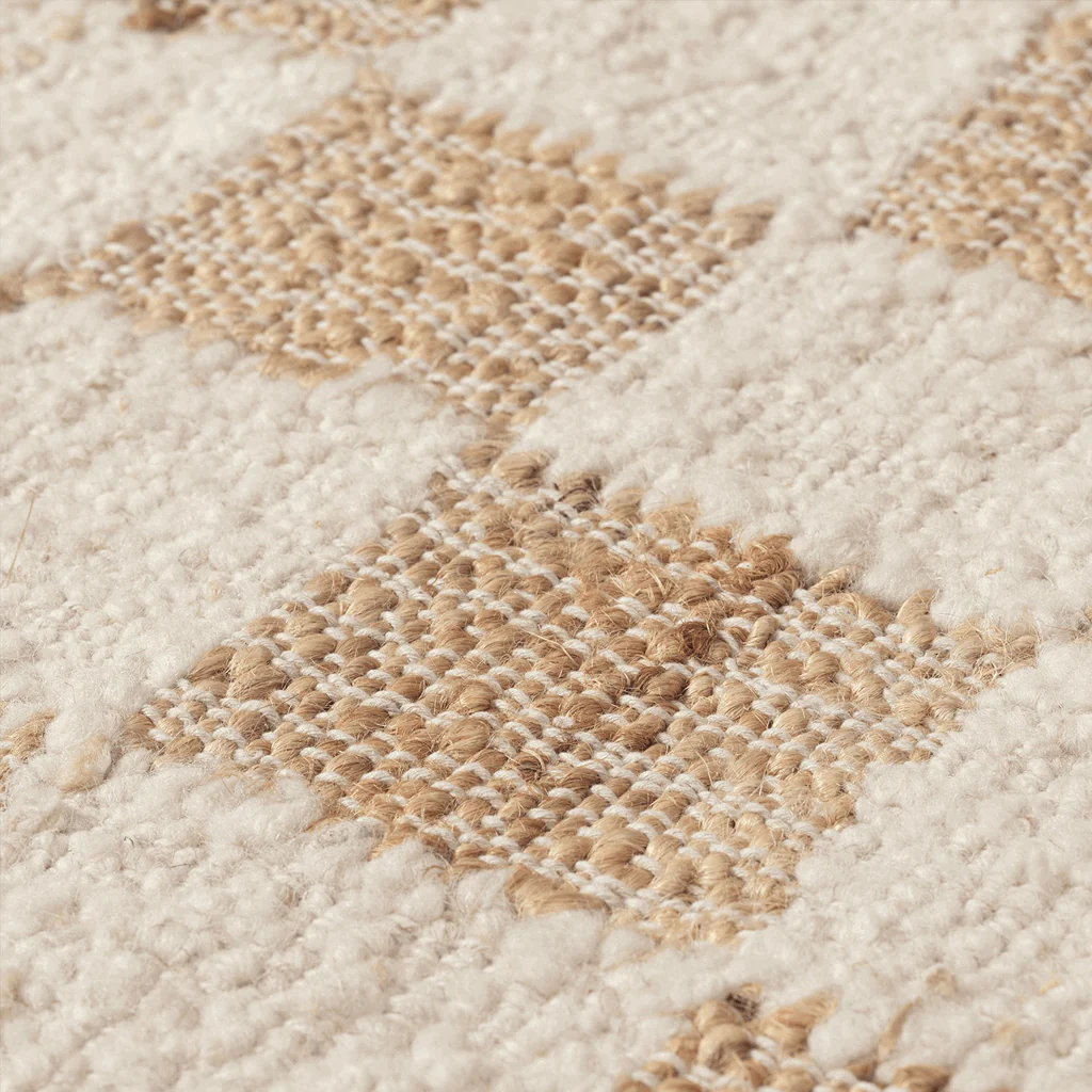 Ferm Living Checked Wool Jute Rug Natural 140x200 - Image 5
