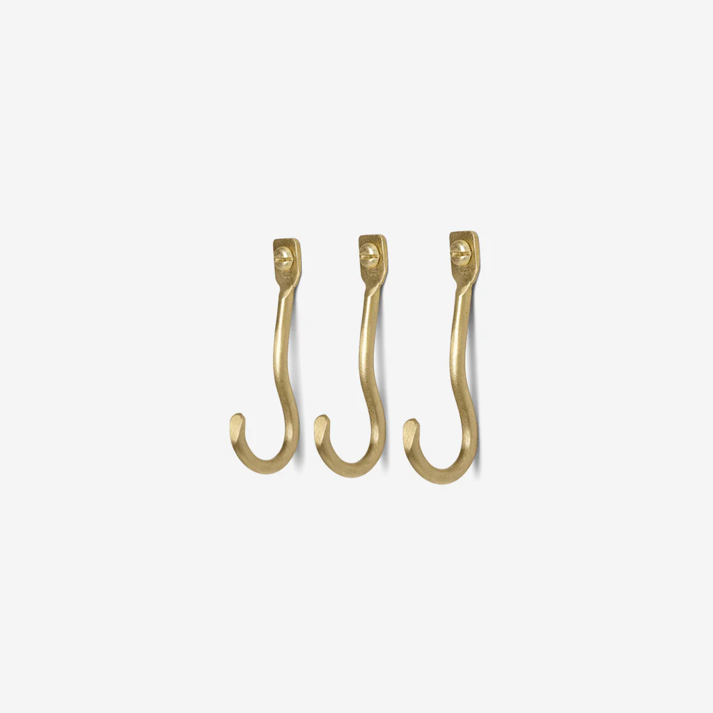Ferm Living Curvature Hook Set Brass