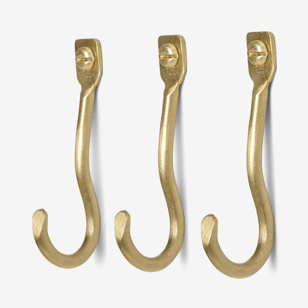 Ferm Living Curvature Hook Set Brass - Image 3