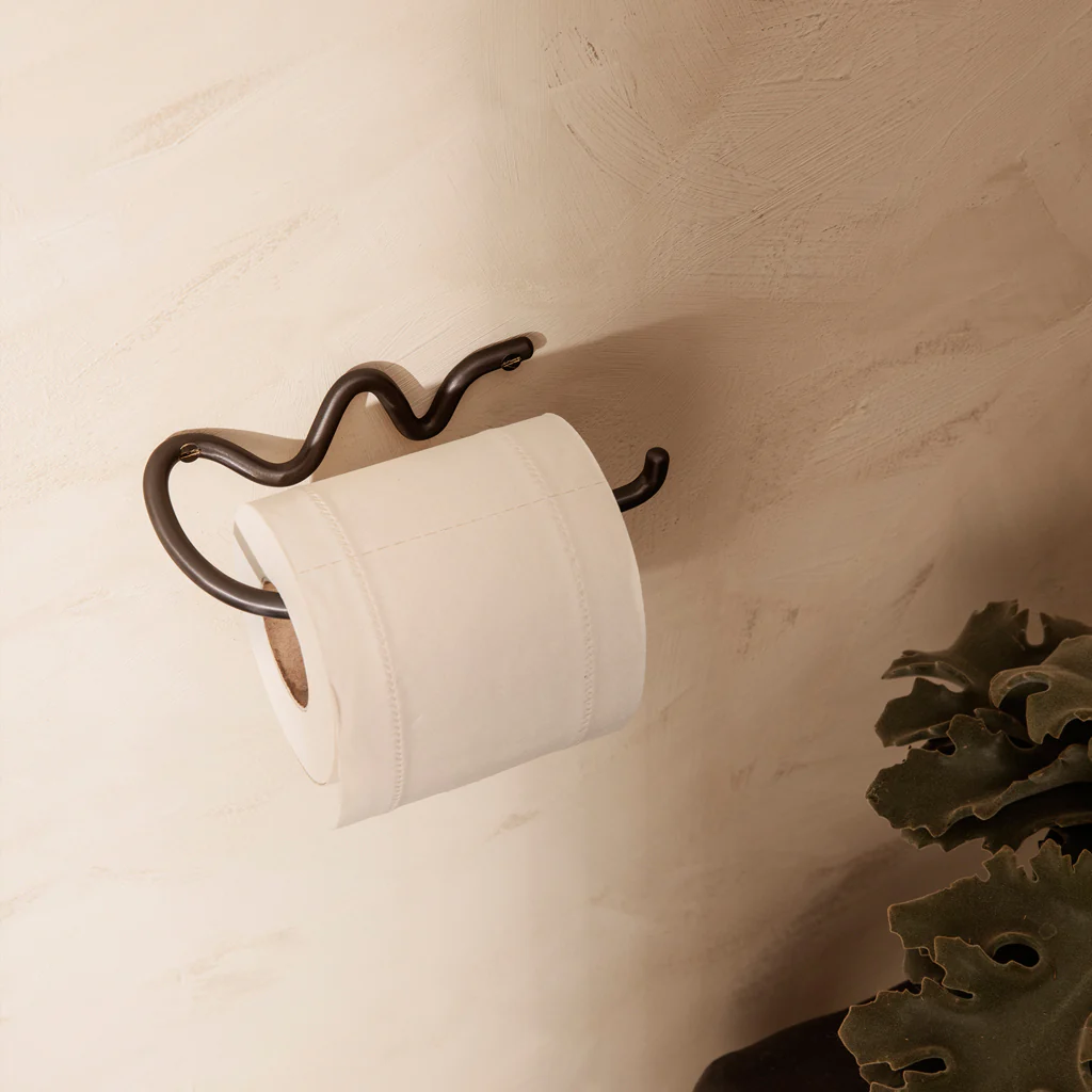 Ferm Living Curvature Toilet Paper Holder Black Brass - Image 2