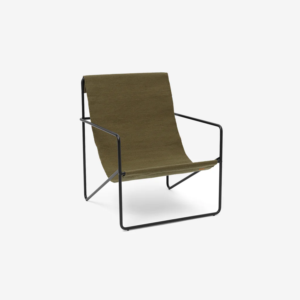 Ferm Living Desert Lounge Chair Black / Olive