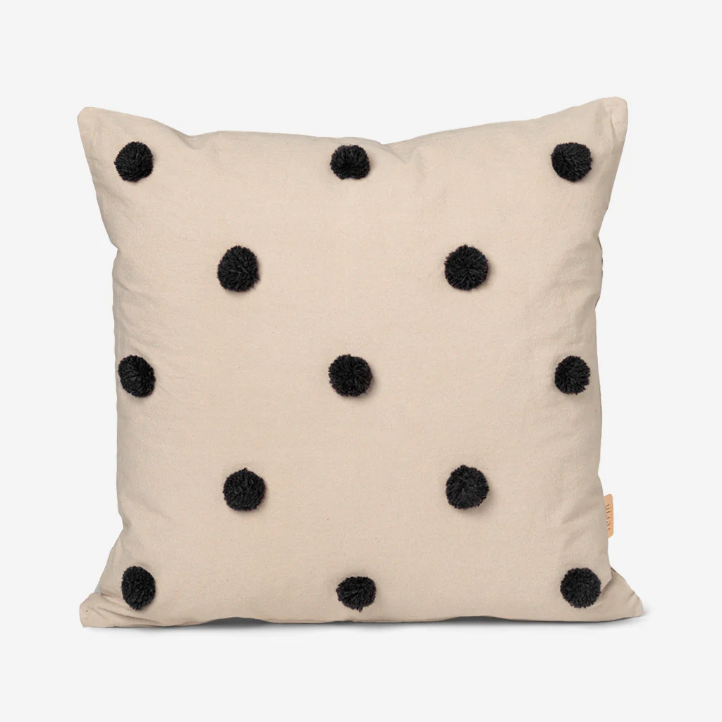 Ferm Living Dot Tufted Cushion Sand Black - Image 3