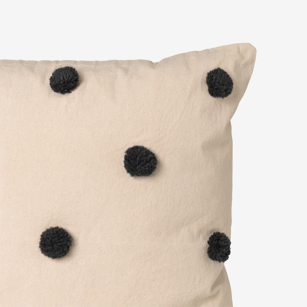 Ferm Living Dot Tufted Cushion Sand Black - Image 4