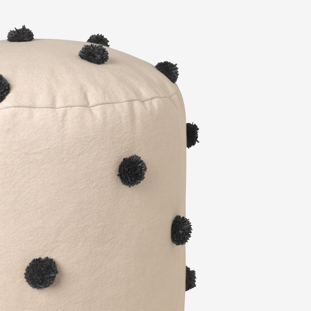 Ferm Living Dot Tufted Pouf Sand Black - Image 3