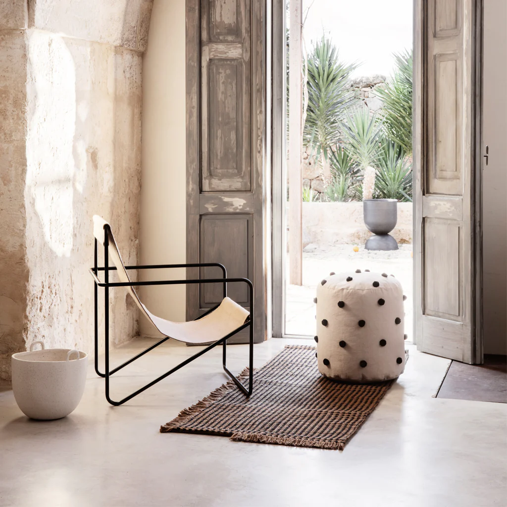 Ferm Living Dot Tufted Pouf Sand Black - Image 4