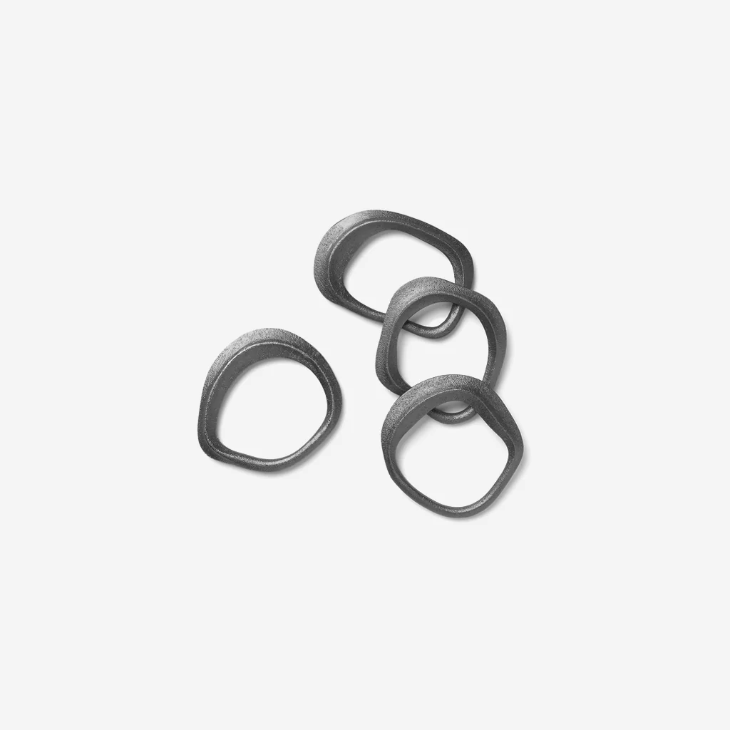 Ferm Living Flow Napkin Rings Black Brass Set