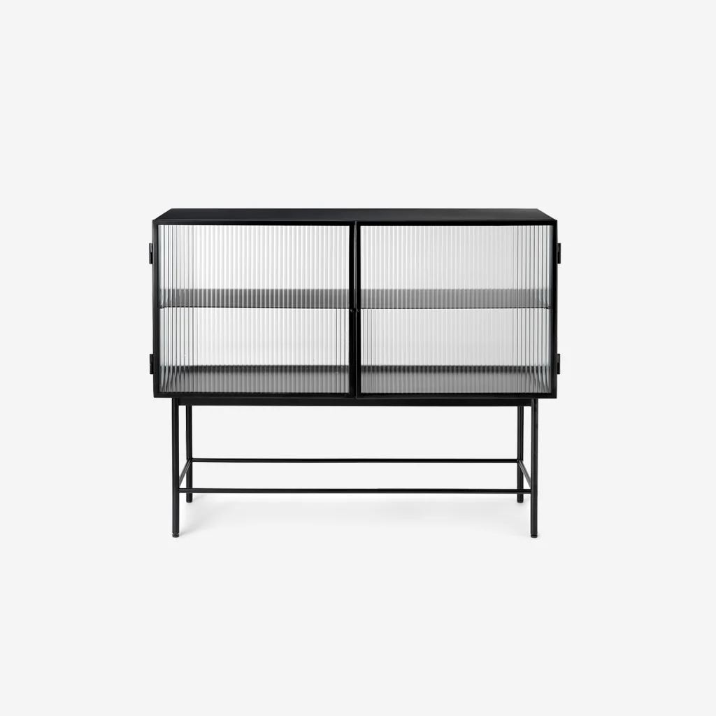 Ferm Living Haze Sideboard Reeded Glass Black