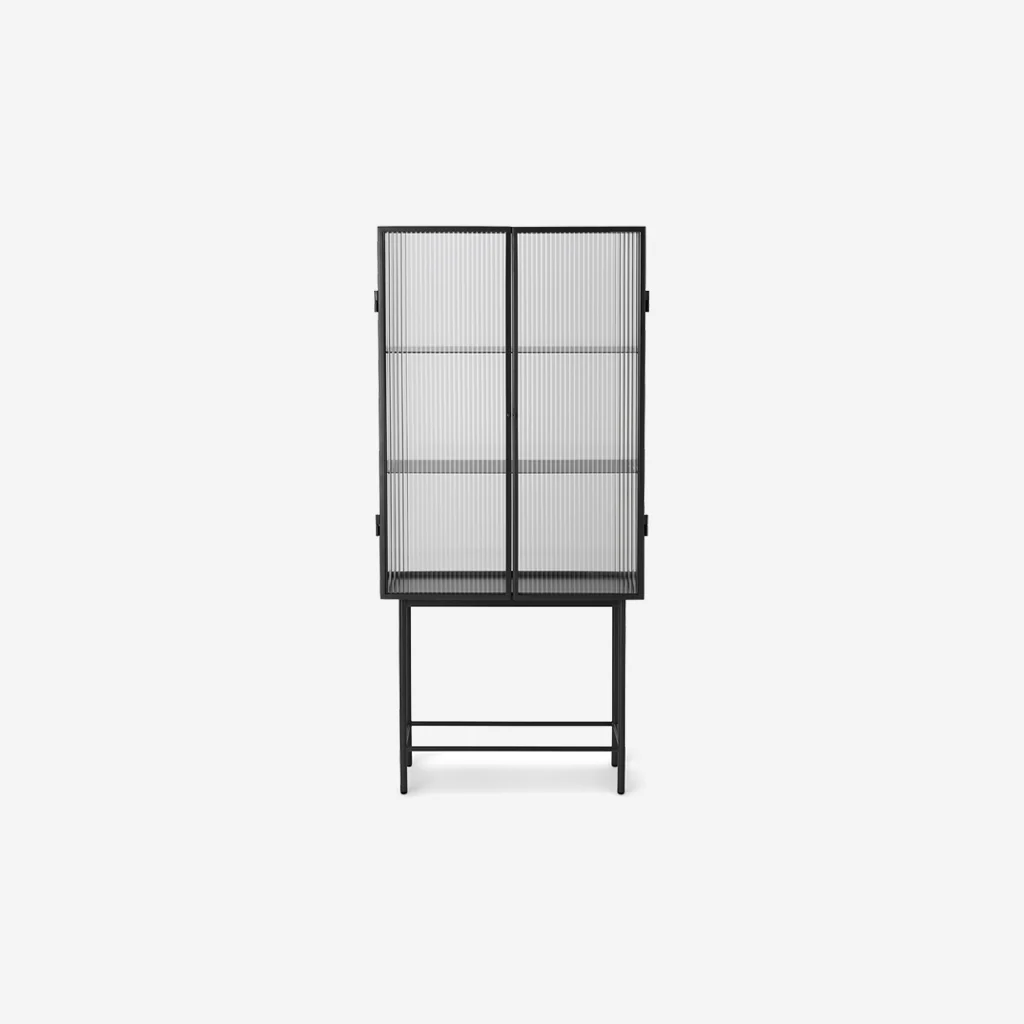Ferm Living Haze Vitrine Reeded Glass Black