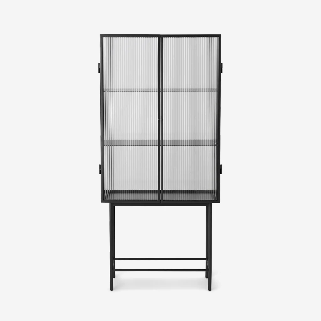 Ferm Living Haze Vitrine Reeded Glass Black - Image 3