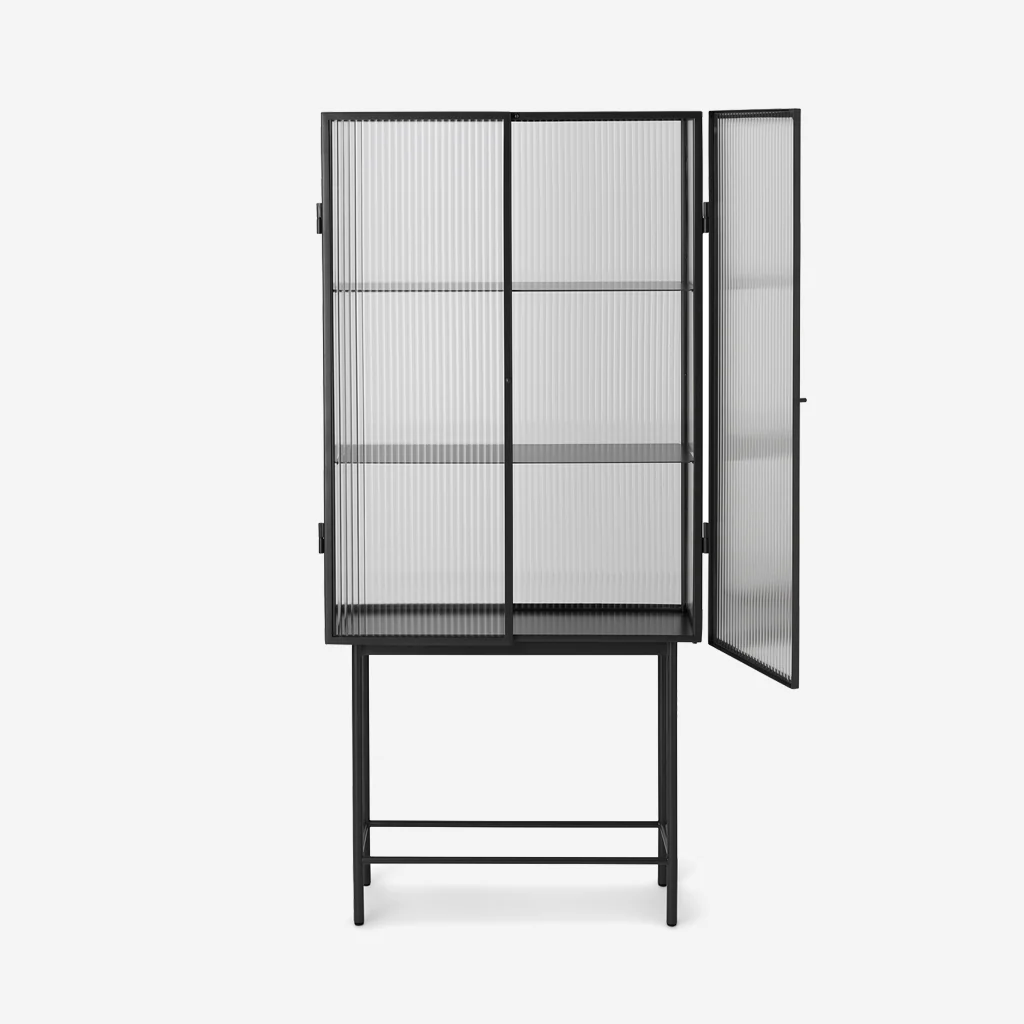 Ferm Living Haze Vitrine Reeded Glass Black - Image 4