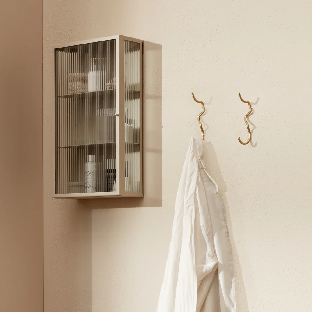 Ferm Living Haze Wall Cabinet Reeded Glass Cashmere - Image 2
