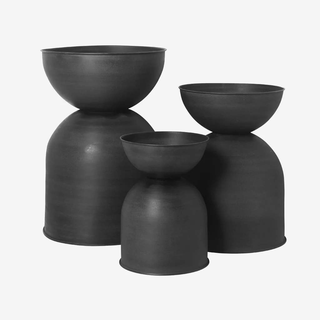 Ferm Living Hourglass Pot Black Medium - Image 4